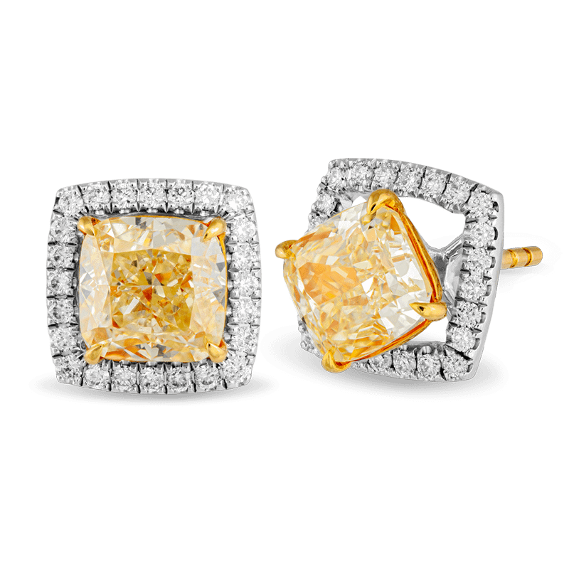 Fancy Yellow Diamond Earrings On Cheong Jewellery