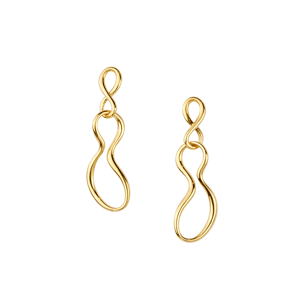 916 Gold Si Dian Jin Designer Series Undulating Earrings On Cheong