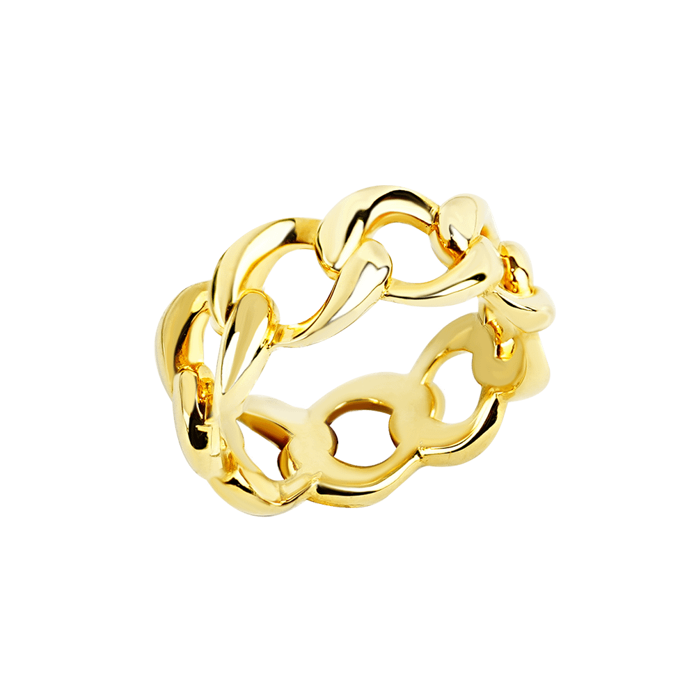 Minimalist Curb Link 916 Gold Ring - On Cheong Jewellery