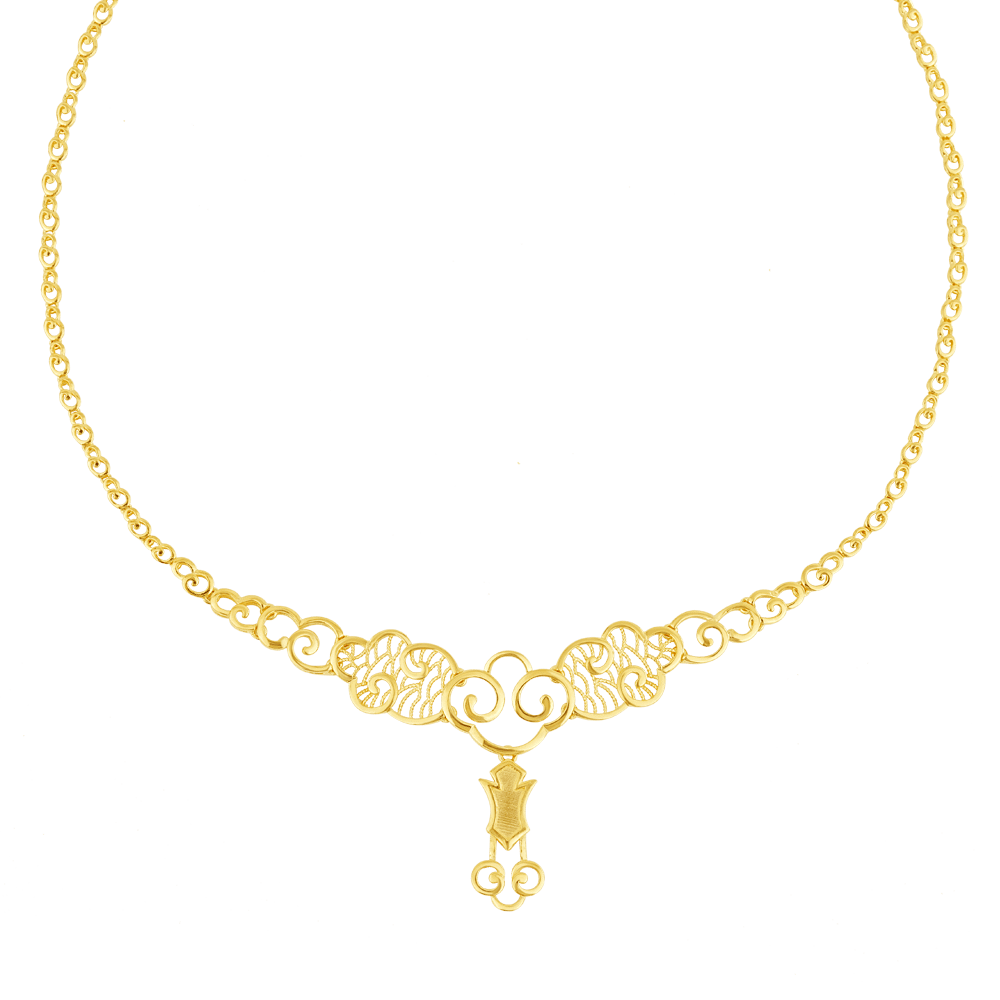 916 Gold Si Dian Jin Designer Series J Necklace