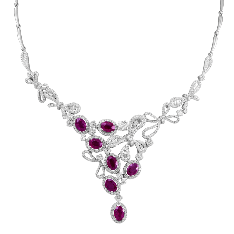 Certified deals ruby necklace