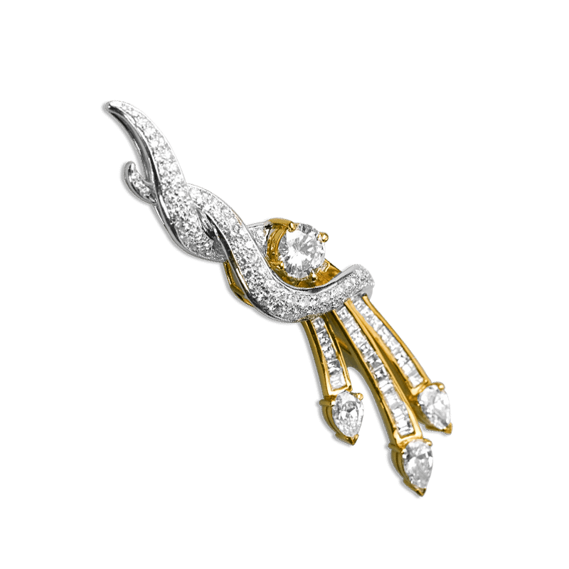 Gold clearance diamond brooch