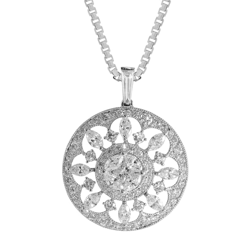 White gold pendant with on sale diamond