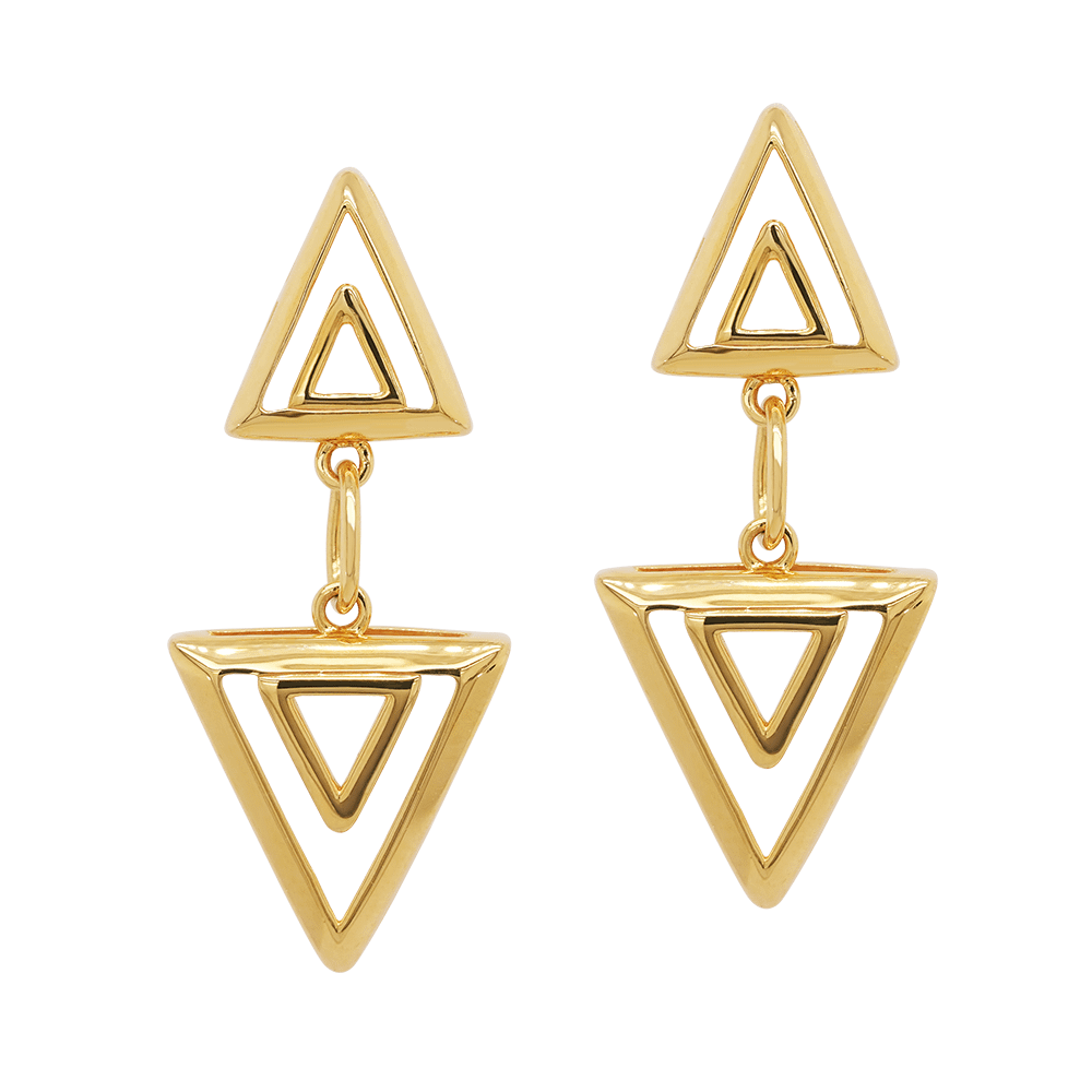 Gold triangle deals dangle earrings