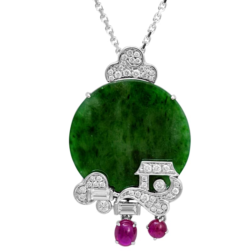 Jade hot sale diamond pendant