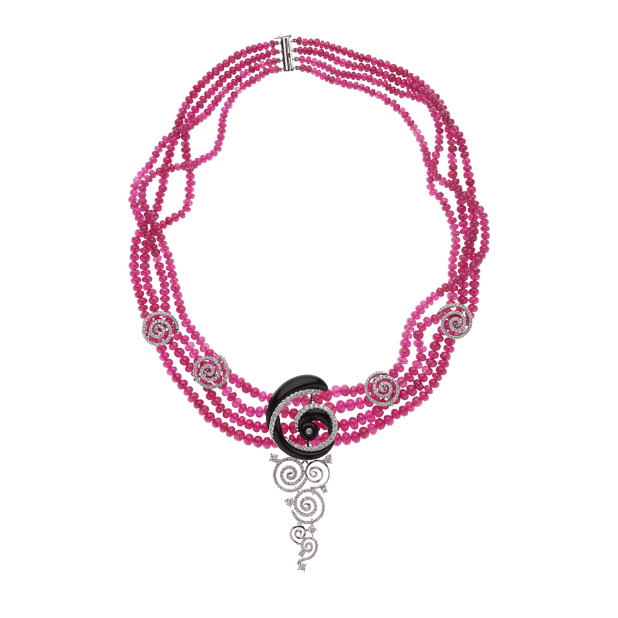 Chandelier Pink Sapphire Necklace - On Cheong Jewellery