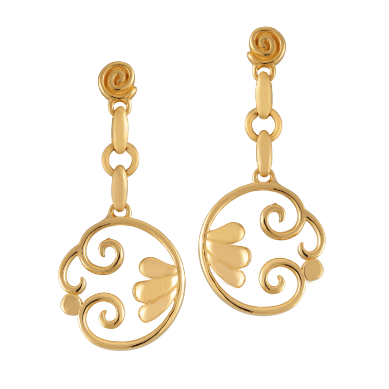 916 Gold Si Dian Jin Designer Series: Insignia Earring (Long) - On ...