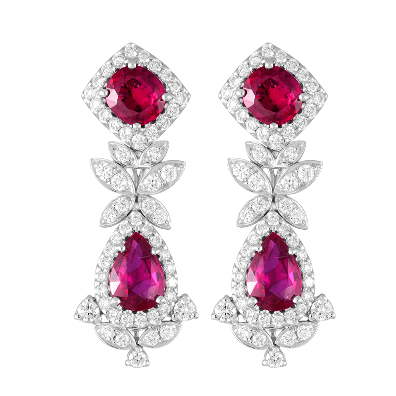 Annabeth Ruby Diamond Earrings - On Cheong Jewellery
