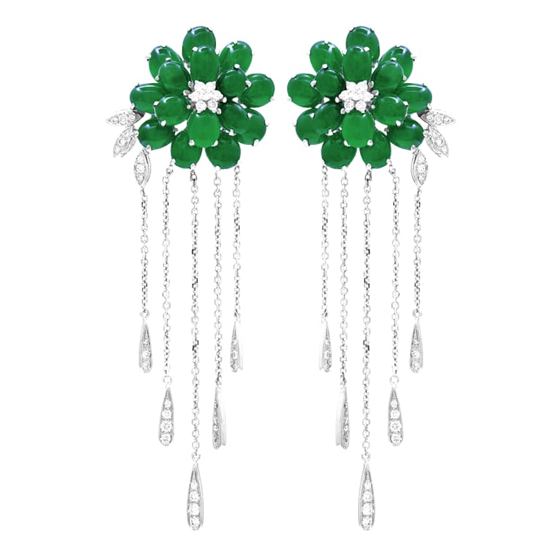 JE18647 $28,000 Jadeite Earrings