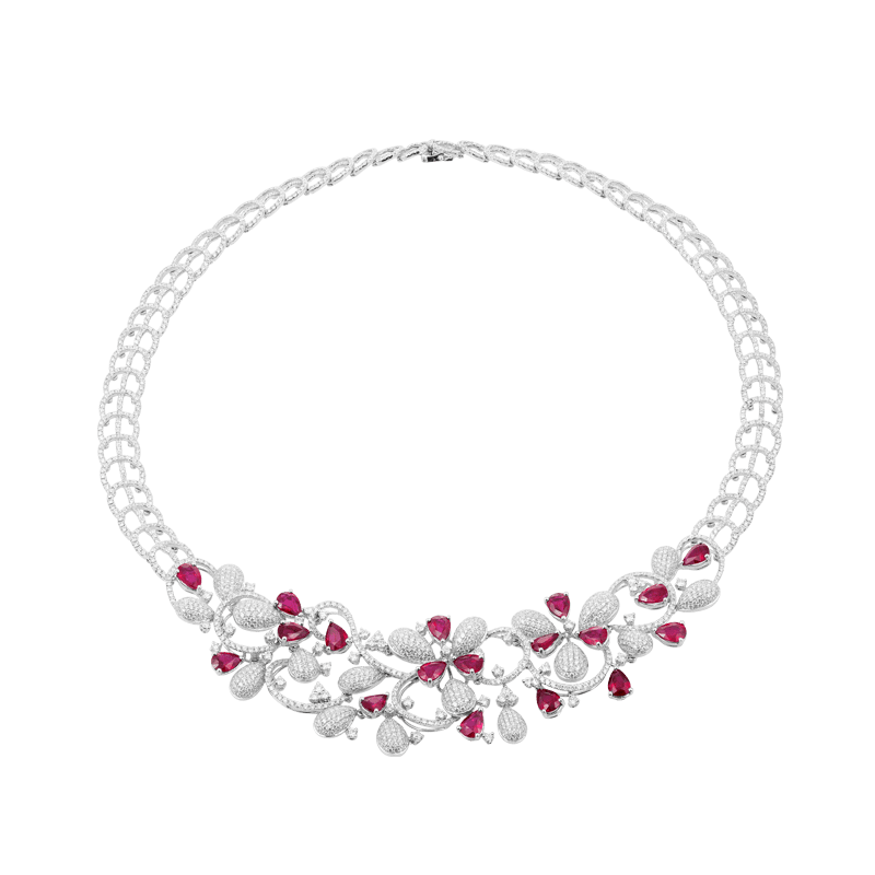 ladies ruby necklace