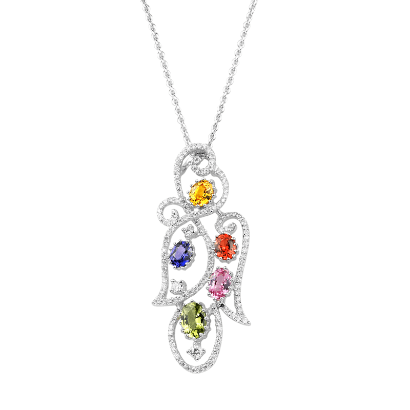 multi color sapphire pendant