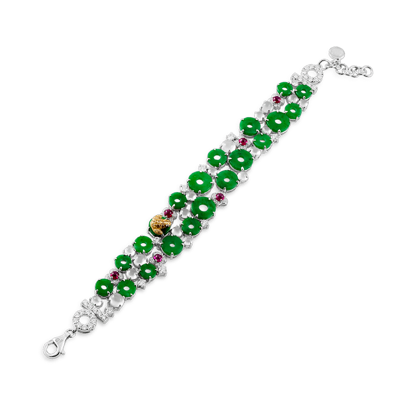 ”Summer Glee“ Jadeite Diamond Bracelet