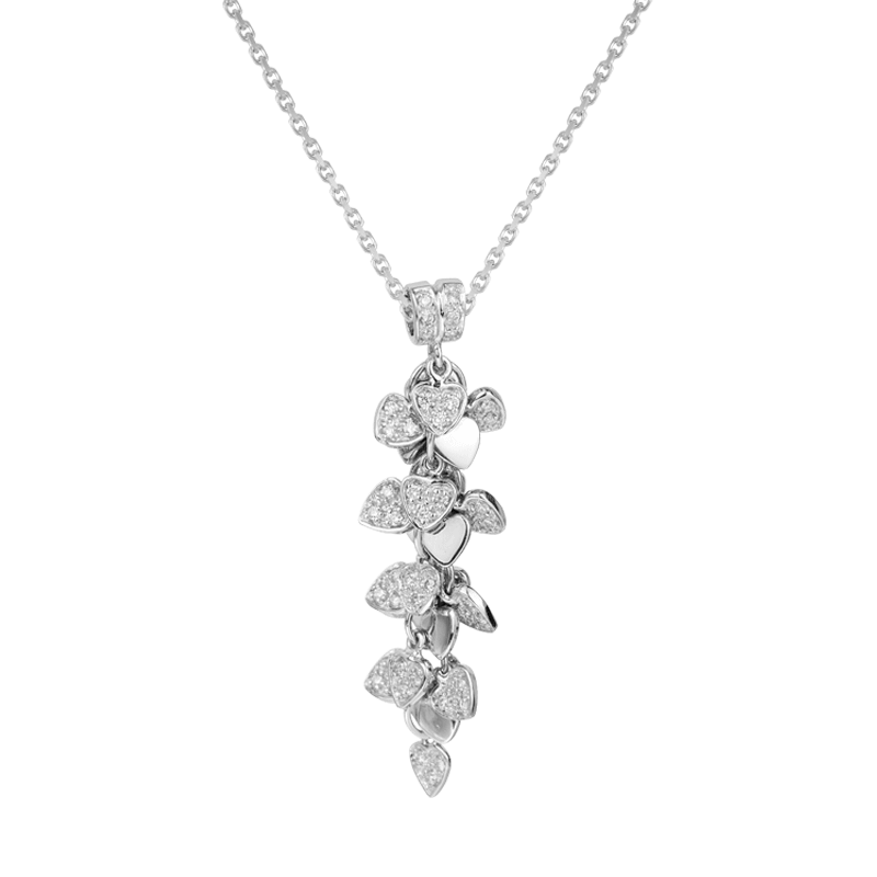 Diamond Hearts Drop Pendant