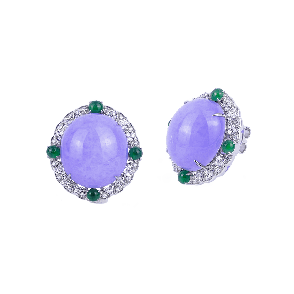 Ethereal Harmony Lavender Jadeite Earrings