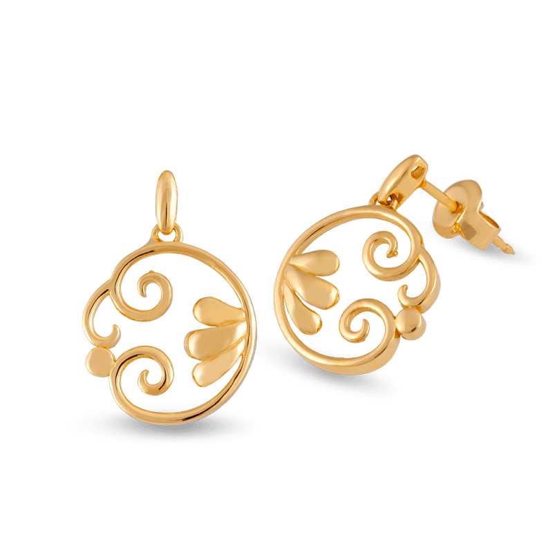 916 Gold Si Dian Jin Designer Series: Insignia Earring