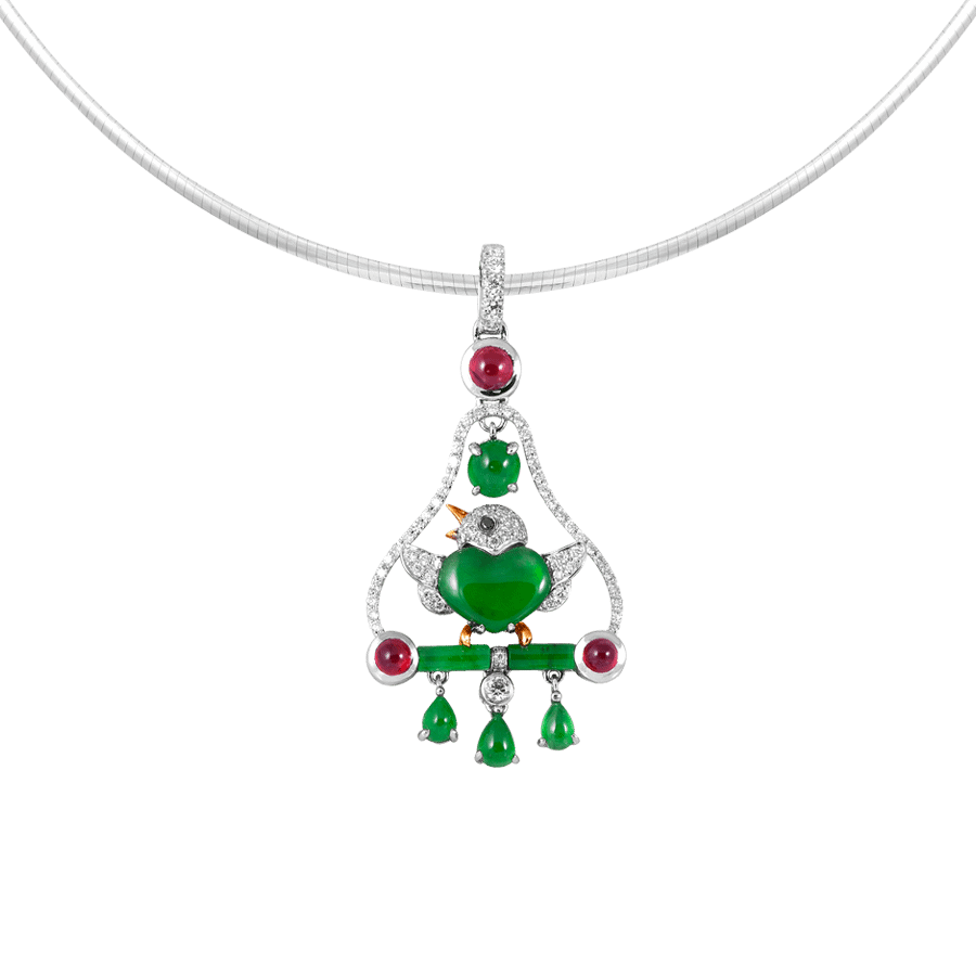 "Eufónica" Jadeite Diamond Pendant