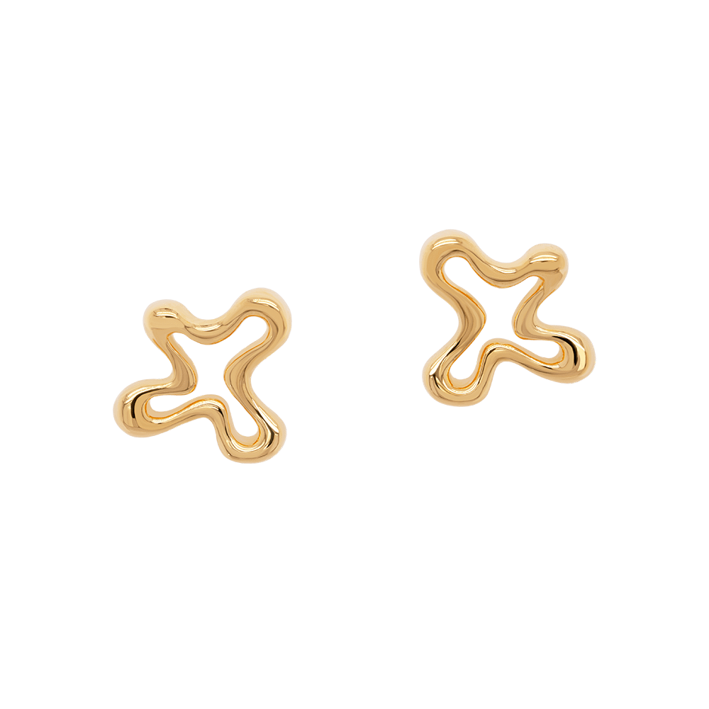 916 Gold Si Dian Jin Designer Series: Sweet Blossoming Studded Earrings
