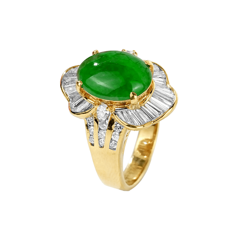 "Pine Flower” Jadeite Diamond Ring