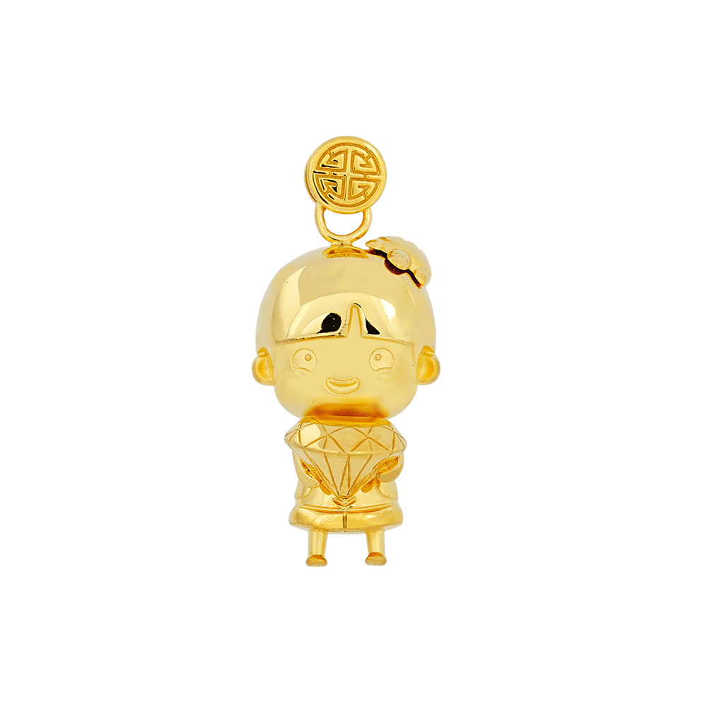 916 Gold Charm Collection – Ang Ku Kueh Boy (Gem)