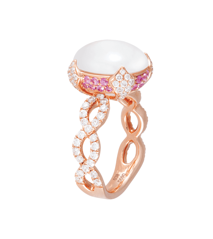 "花蜜" 冰玉钻石戒指