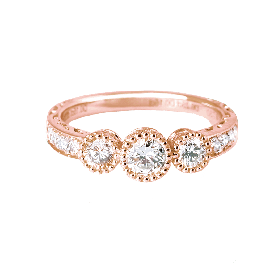 2Anew Diamond rose gold ring