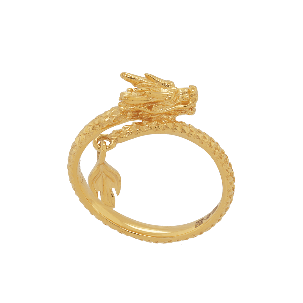 游龙环绕916黄金戒指