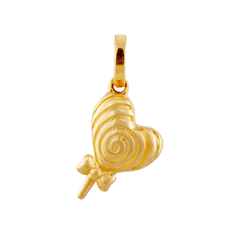 Designer Series Charm Pendant 916 Gold “Heart Lolly”