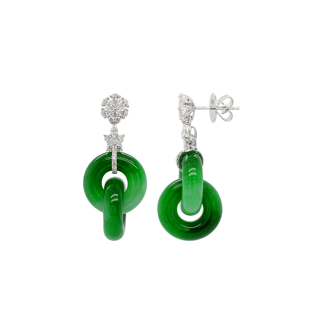 Jadeite Reunion Diamond Earrings