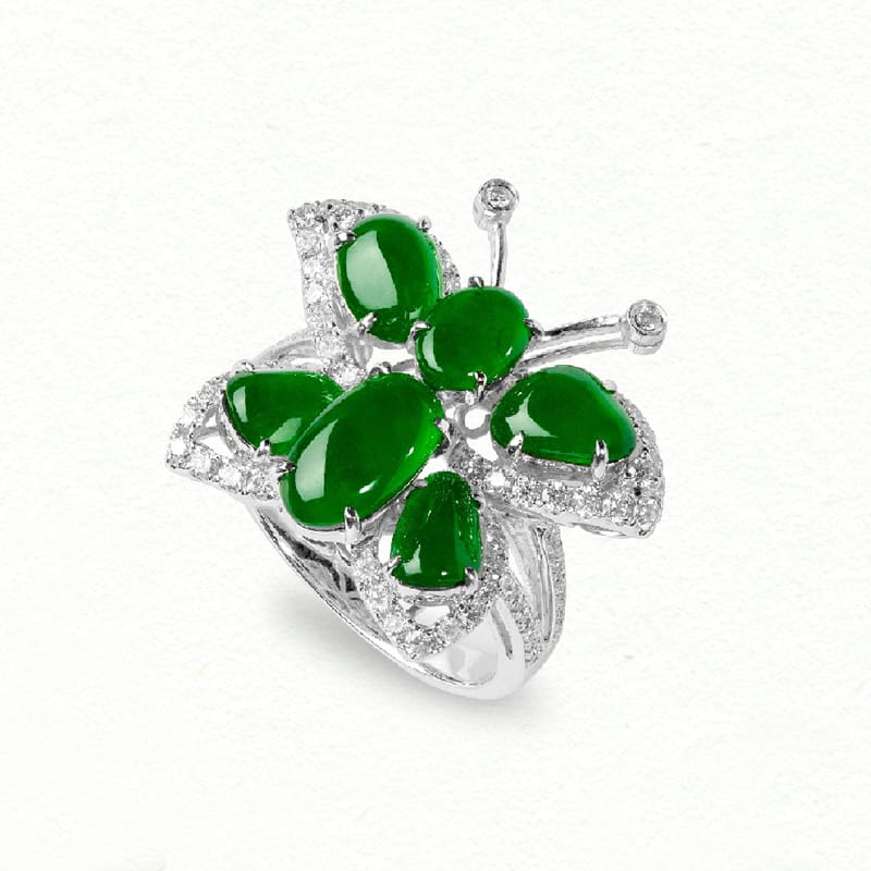 Flight Jadeite Diamond Ring
