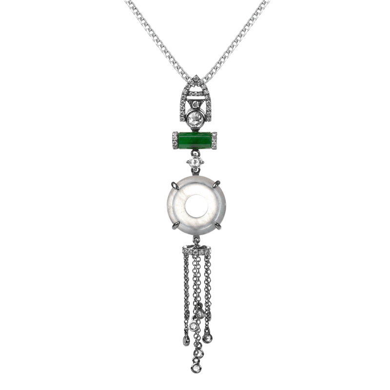 《安顺》冰翡翠钻石吊坠