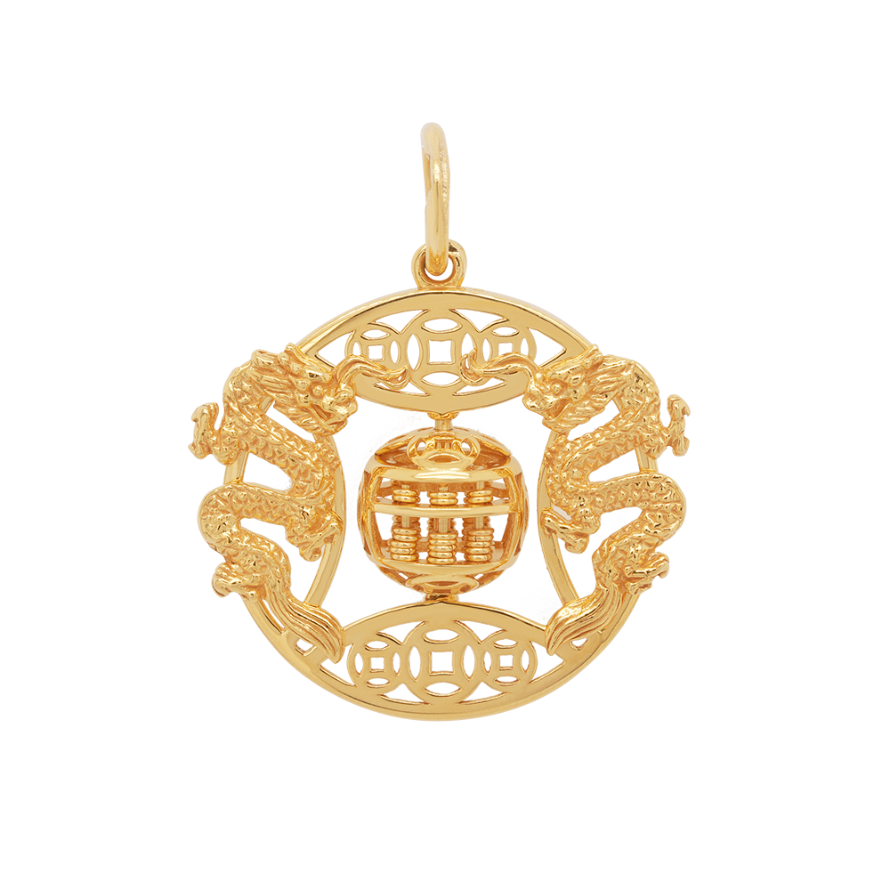 富龙呈祥916黄金吊坠