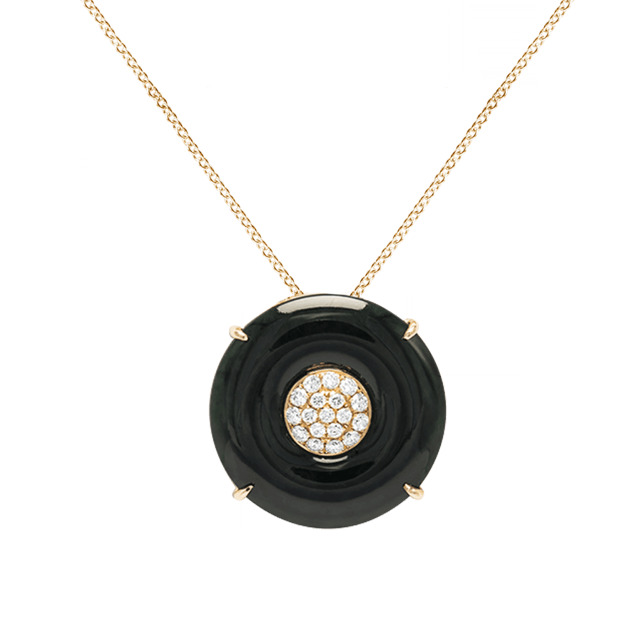 Black Jadeite Diamond Necklace