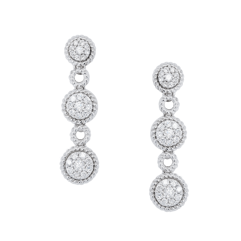 Braided Charm Diamond Earrings