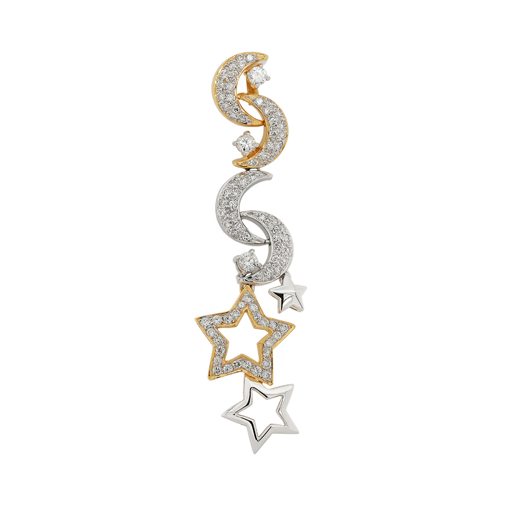 Stars and Crescents Diamond Pendant