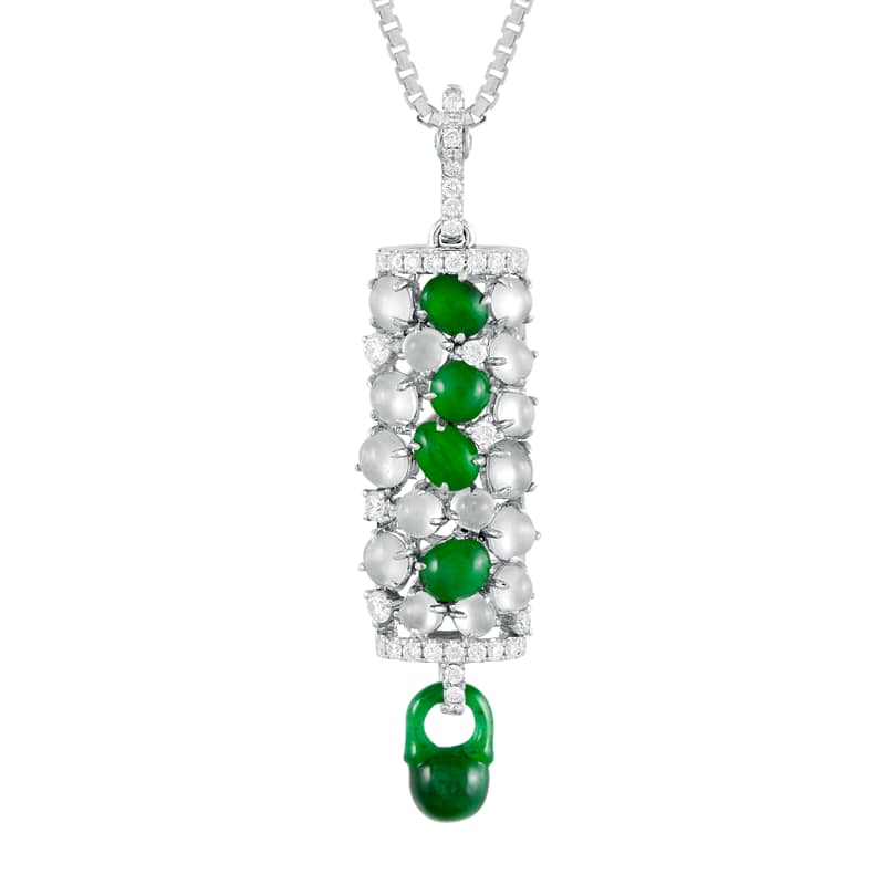 Scent I Jadeite Diamond Pendant